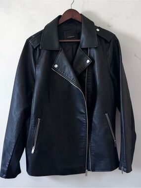 Lane Bryant Black Faux Leather Moto Jacket Women’s Plus Size XL 1X
